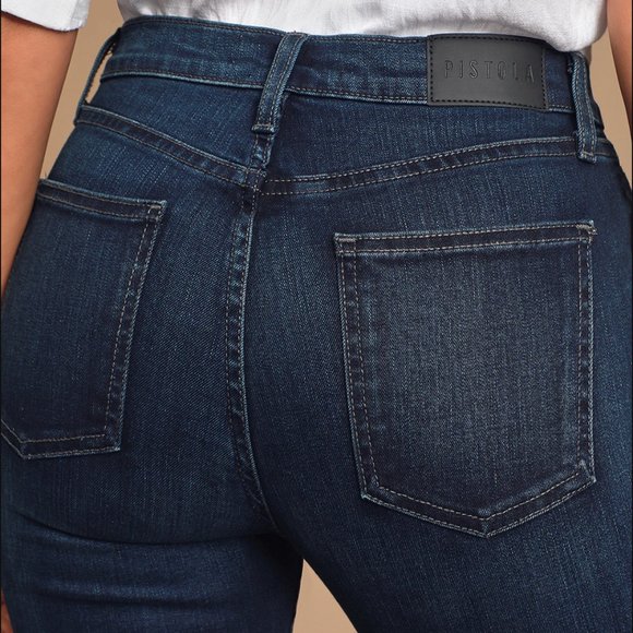 Pistola Aline High Rise Dark Wash Cropped Skinny Jeans sz25 - Picture 6 of 15